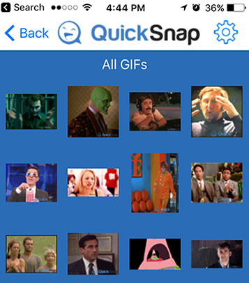 QuickSnap mobile animated GIF app