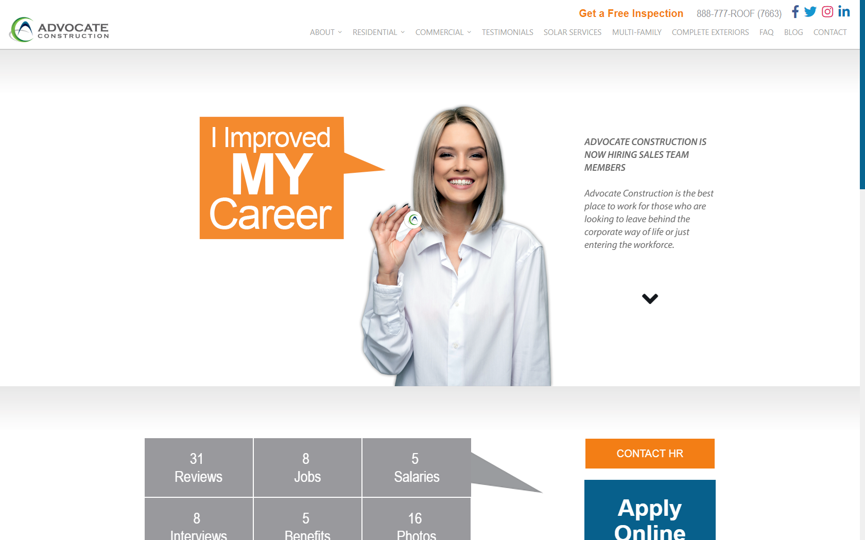 Advocate Career Web Page Design