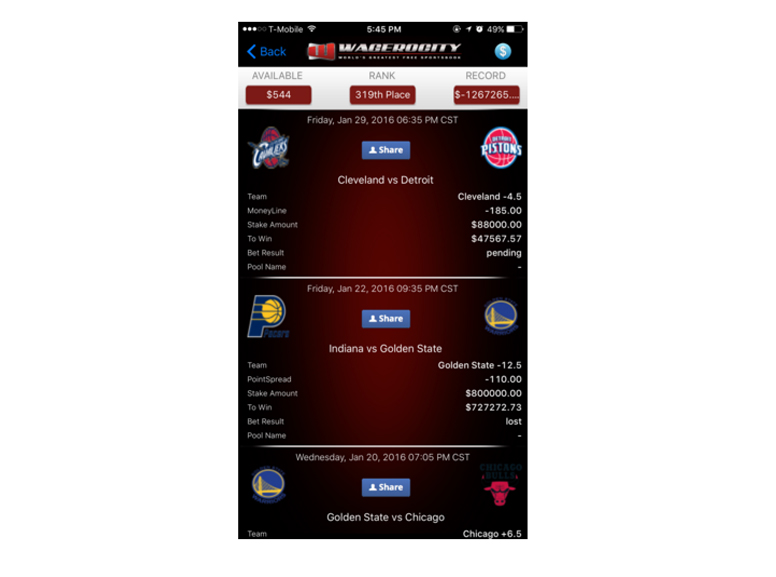 ios app development Wagerocity
