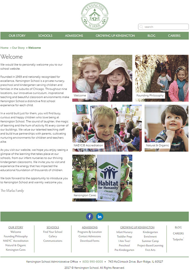 Website Development Kensington School